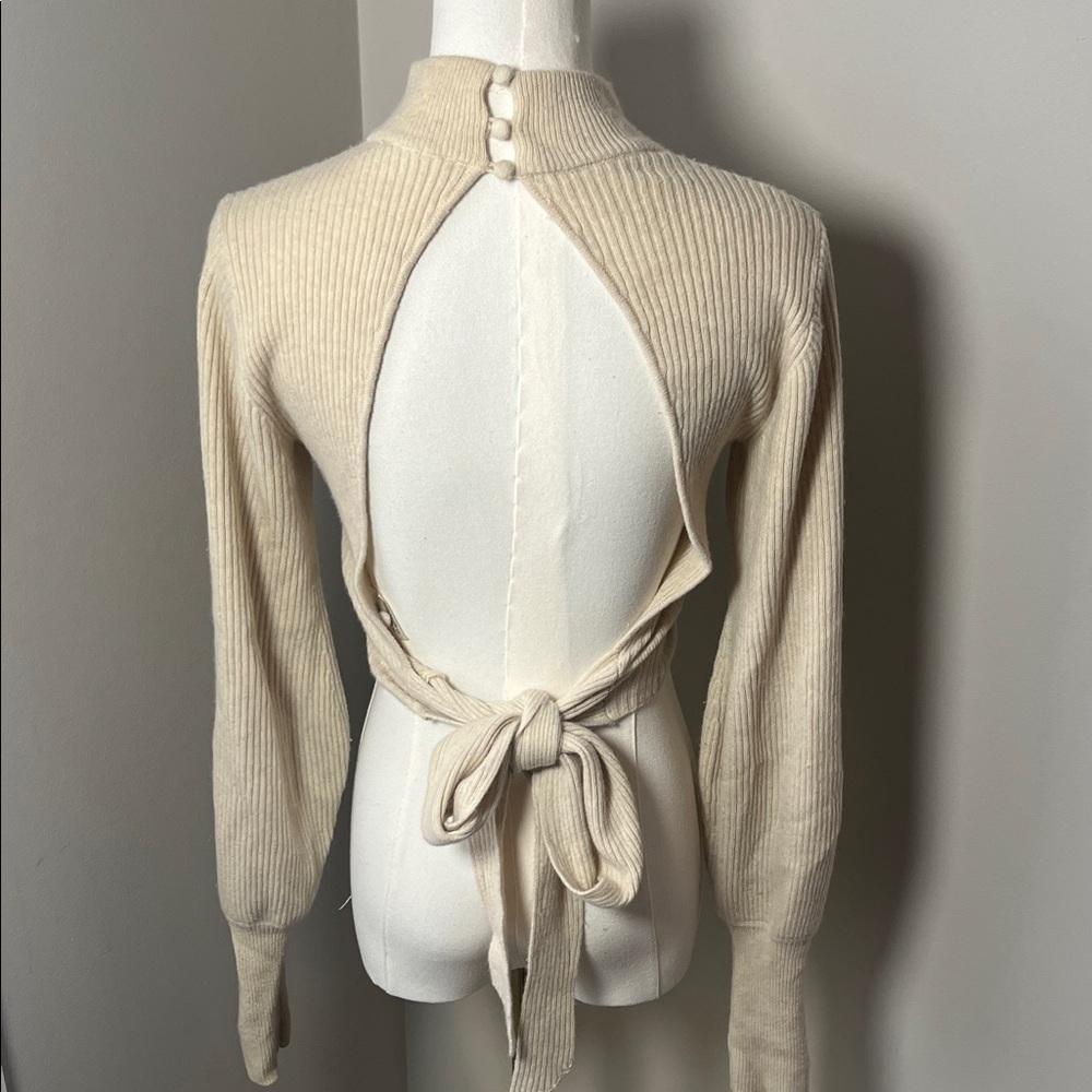 Reformation Osteria Tie Back Cashmere Sweater - Picture 2 of 7